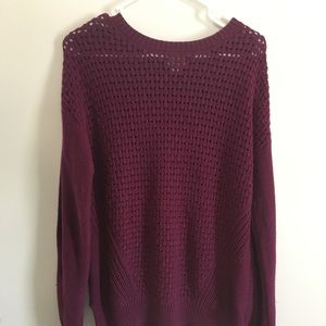 High-Low fit purple slightly oversized sweater